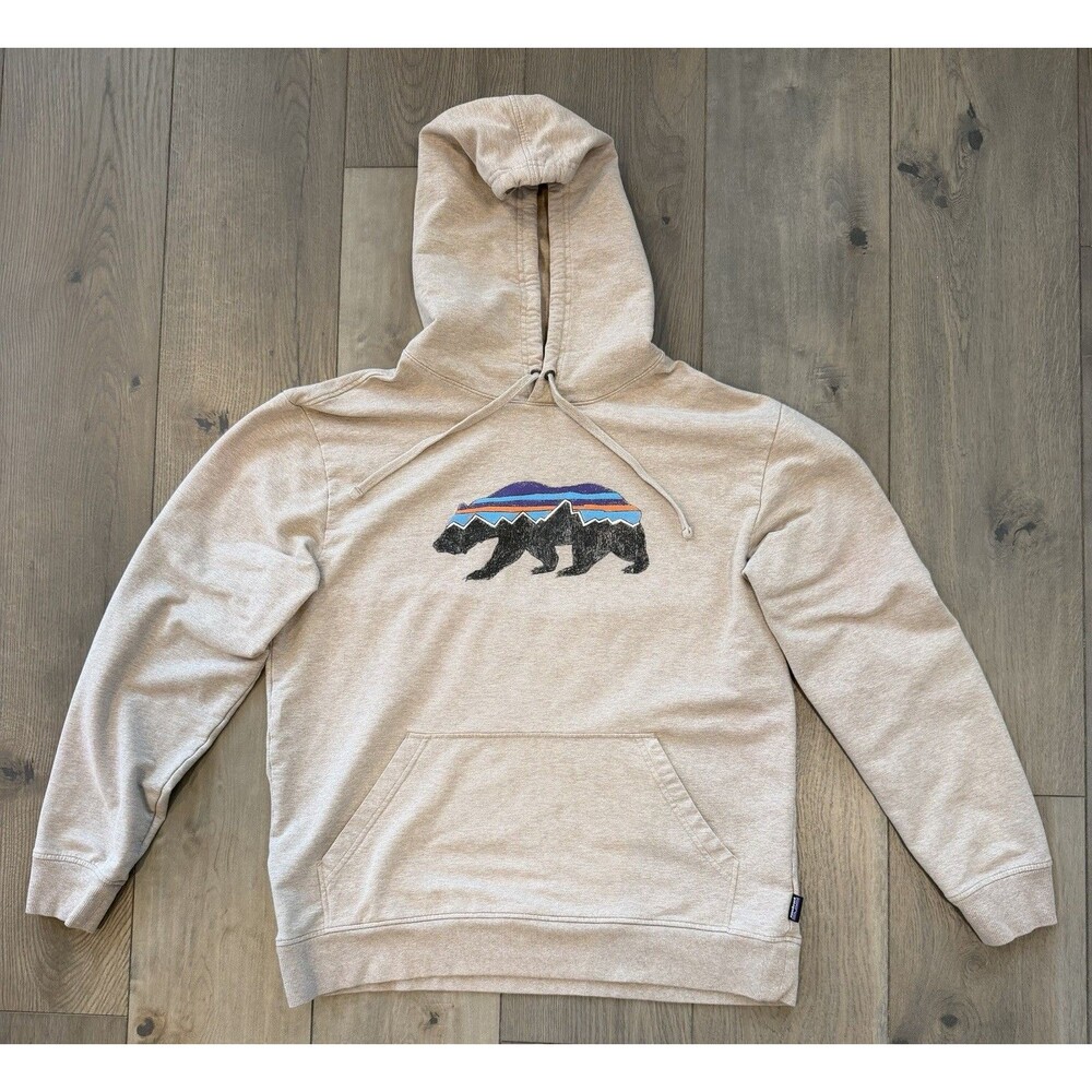 Patagonia Fitz Roy Bear Pullover Hoodie Mens M Oatmeal Heather Fleece STY39514